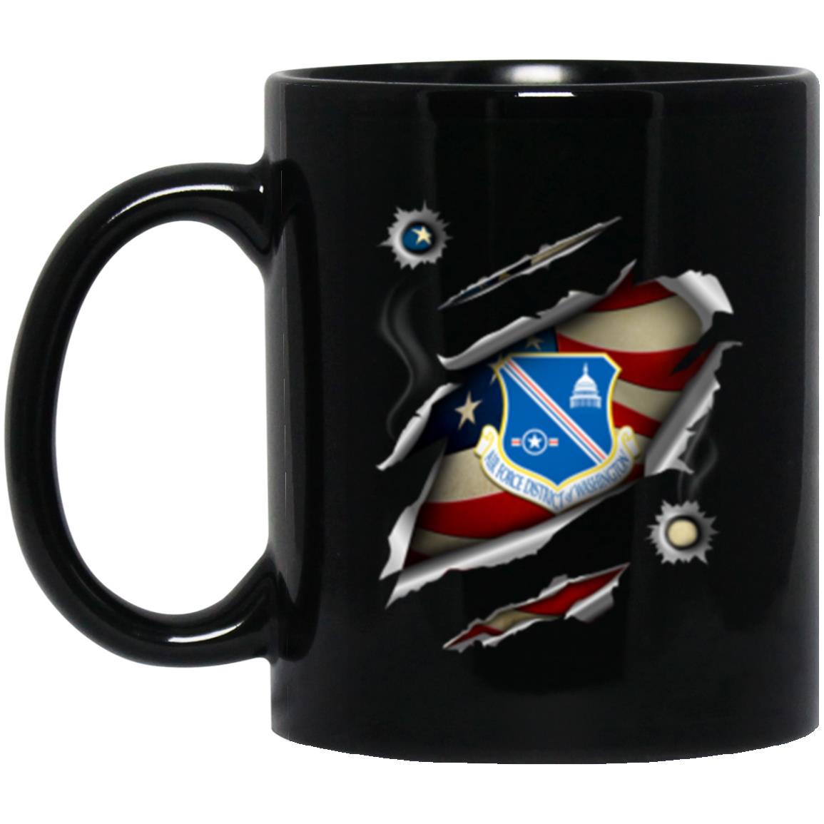 US Air Force District of Washington 3D Bullet Holes Effect 11oz - 15oz Black Mug