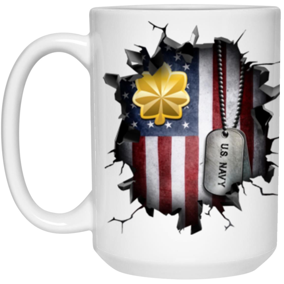 US Navy O-4 Lieutenant Commander O4 LCDR Junior Officer  3D Break Effect Coffee Mug 11oz - 15oz White Mug