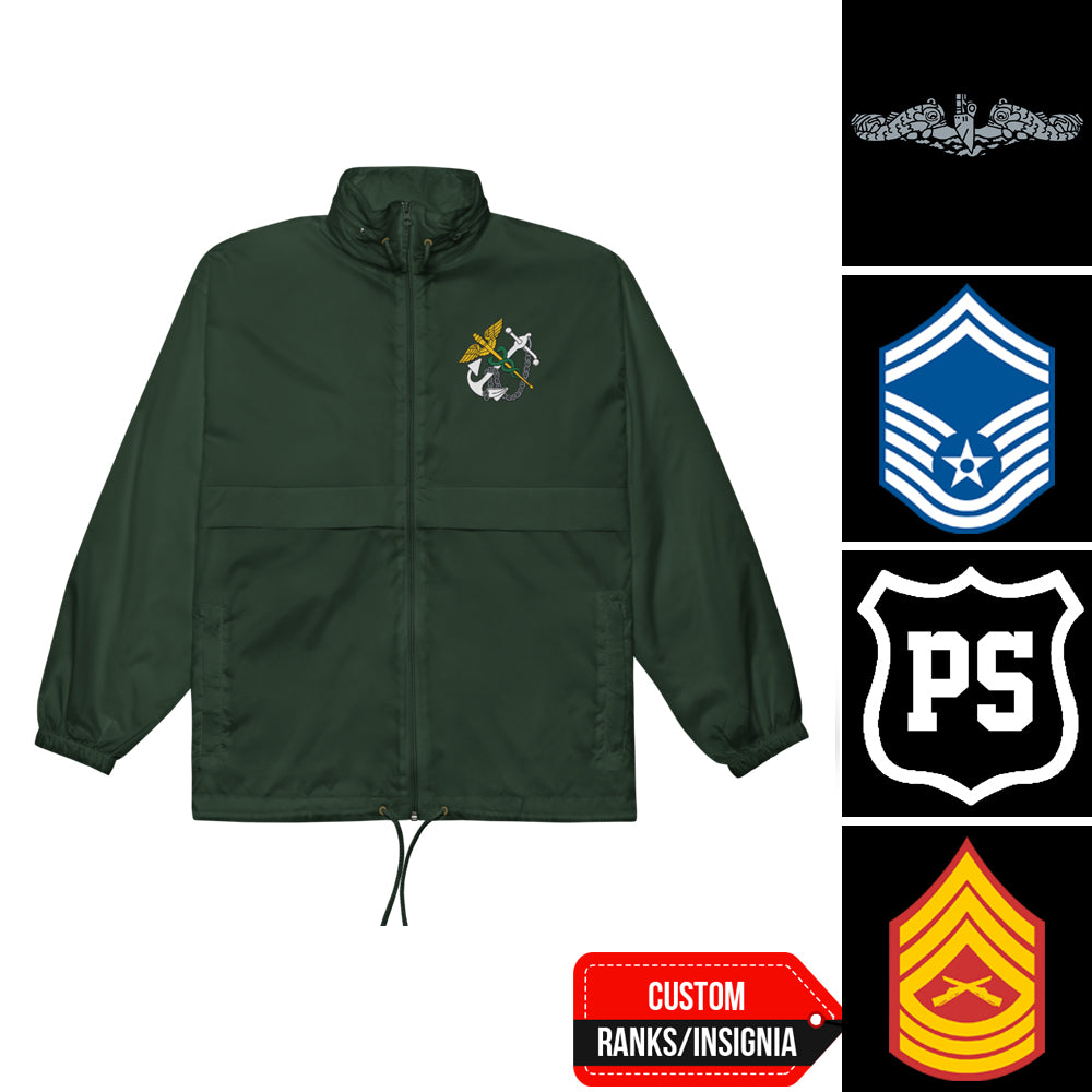 Custom US Military Ranks/Insignia Embroidered Unisex Windbreaker