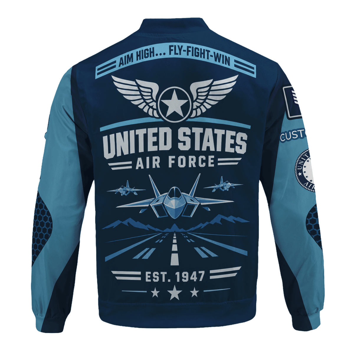 Custom USAF Bomber Jacket Personalized Military Rank Name Airman Gift