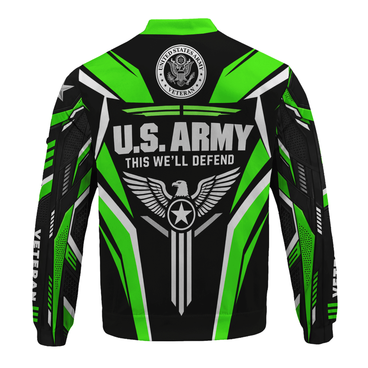 U.S. Army Custom Rank Bomber Jacket Personalized Veteran Service Apparel