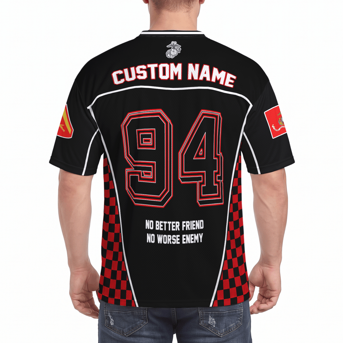 Personalized Marine Corps Sports Jersey Custom Rank Number and Text