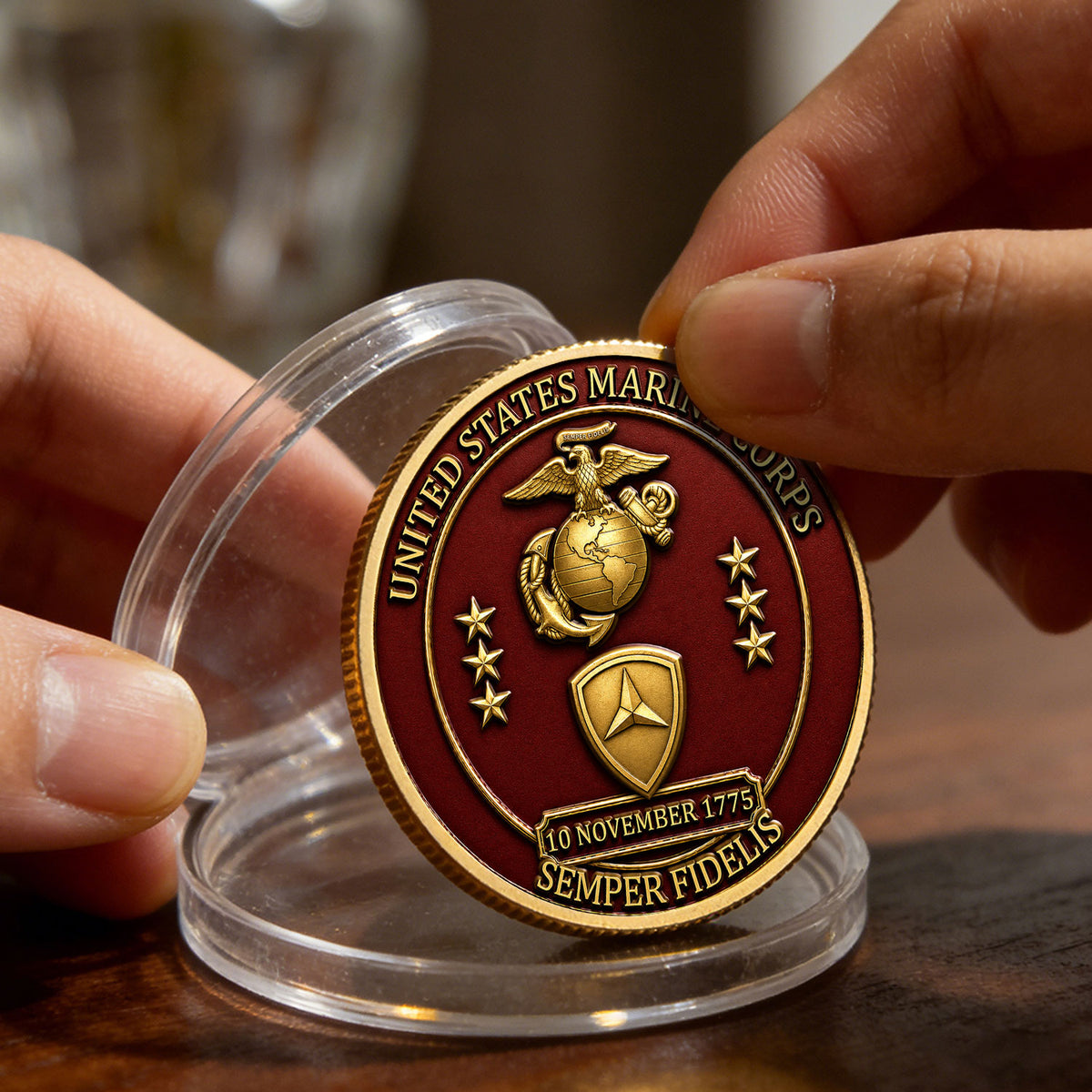 Custom Marine Achievement Rank Text 3D Challenge Coin Gift