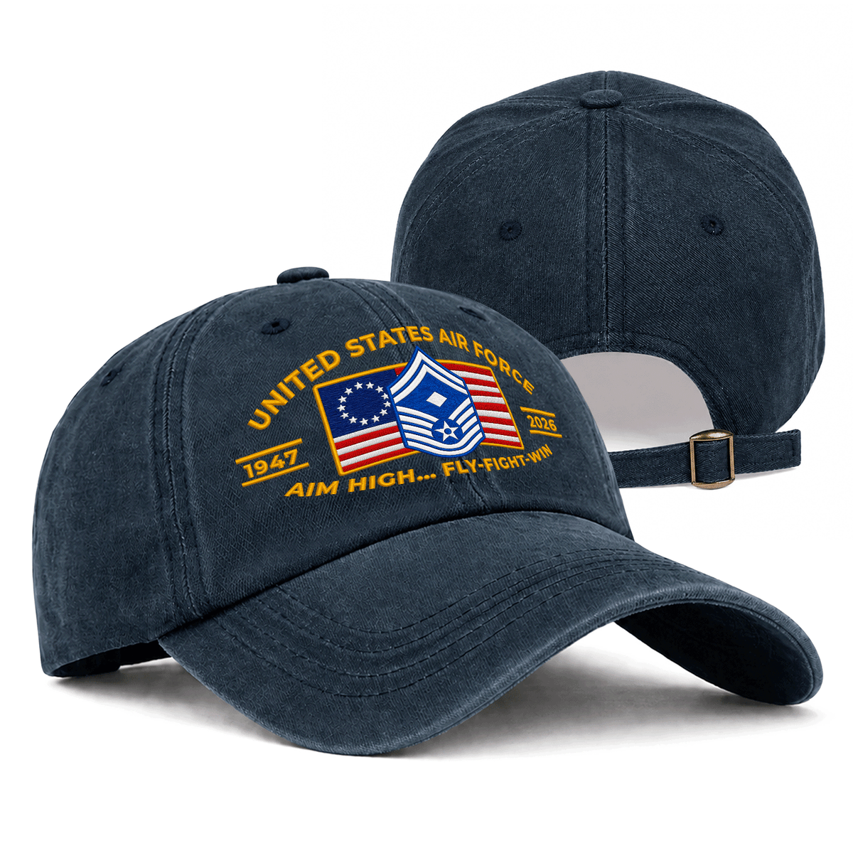 U.S. Air Force Embroidered Hat Custom Rank and Personalized Text