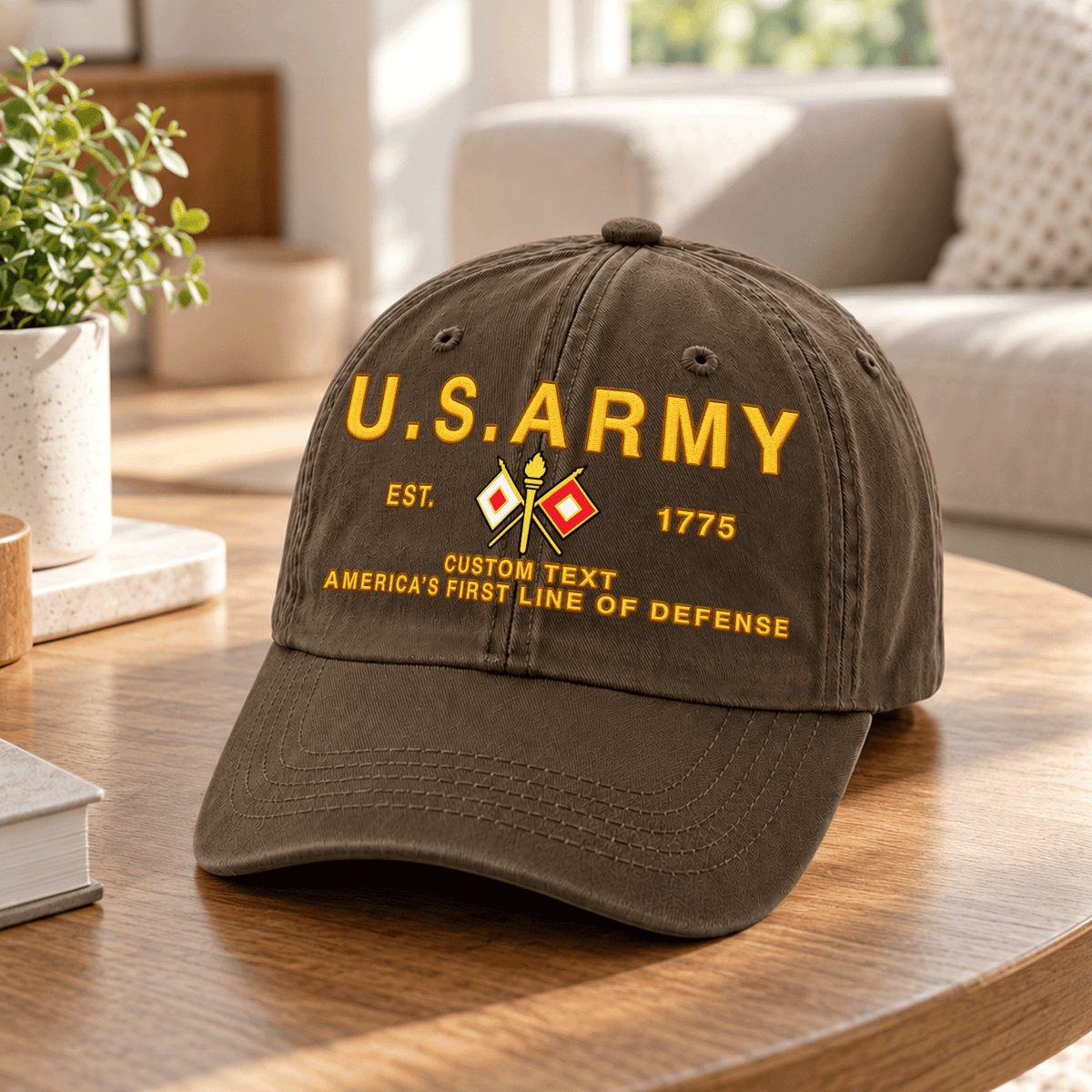 Custom U.S. Army Cotton Hat Personalized Rank and Name