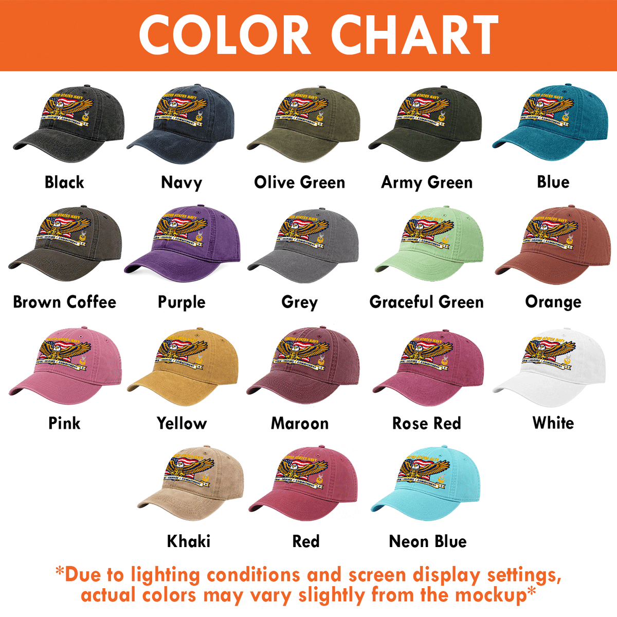 Personalized U.S. Navy Cotton Cap Custom Rank and Text