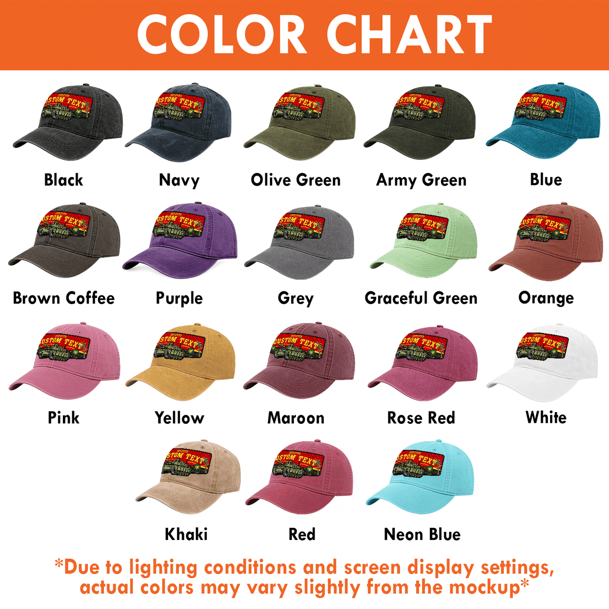 Custom Army Cotton Cap Personalized Rank and Custom Text Gift
