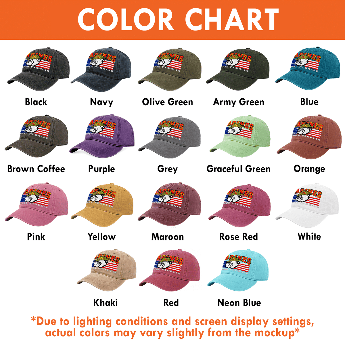 U.S. Marine Corps Embroidered Hat Custom Rank and Personalized Text