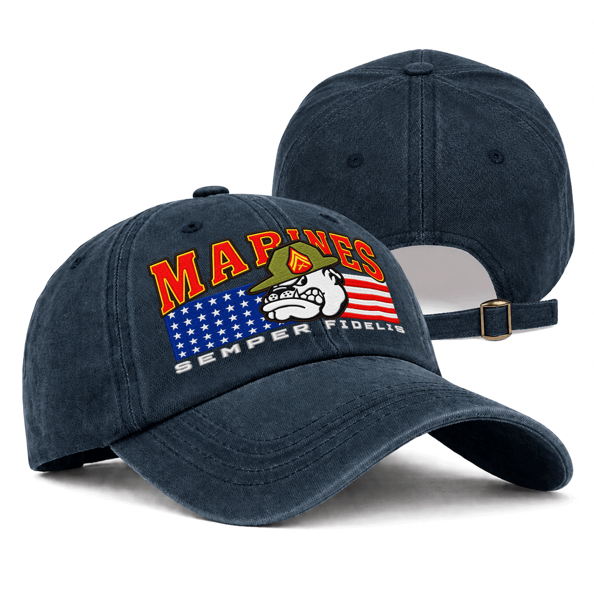 U.S. Marine Corps Embroidered Hat Custom Rank and Personalized Text