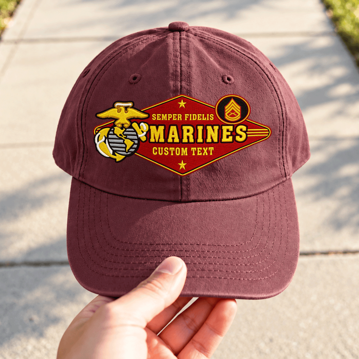 Custom U.S. Marine Corps Cotton Hat Personalized Rank and Name