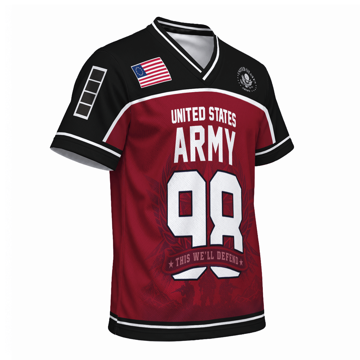 Custom U.S. Army Sports Shirt Personalized Rank Name and Military Text