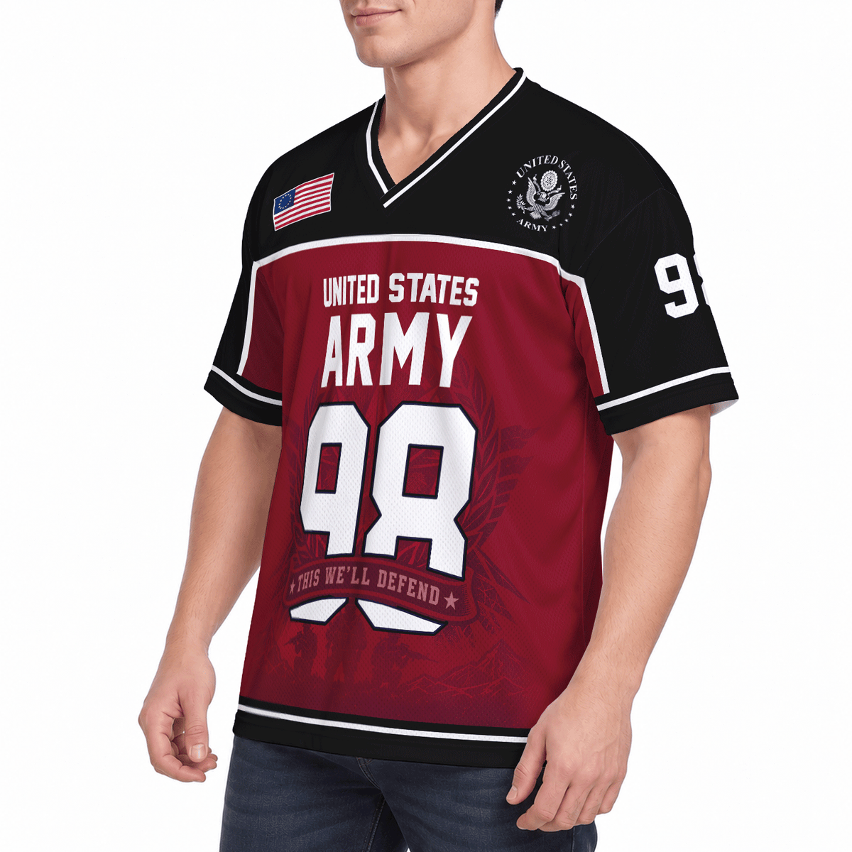 Custom U.S. Army Sports Shirt Personalized Rank Name and Military Text