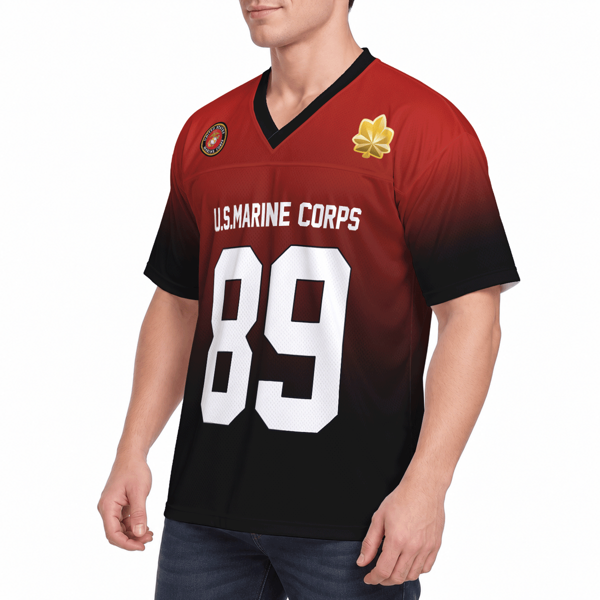 USMC Military Jersey Custom Rank Name Text and Personalized Number