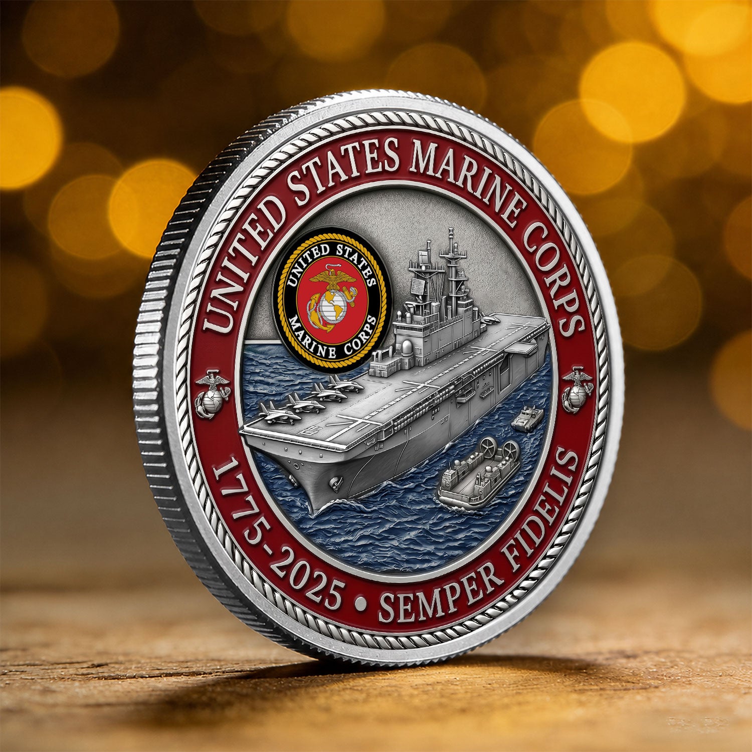 Personalized USMC Rank 3D Challenge Coin Gift