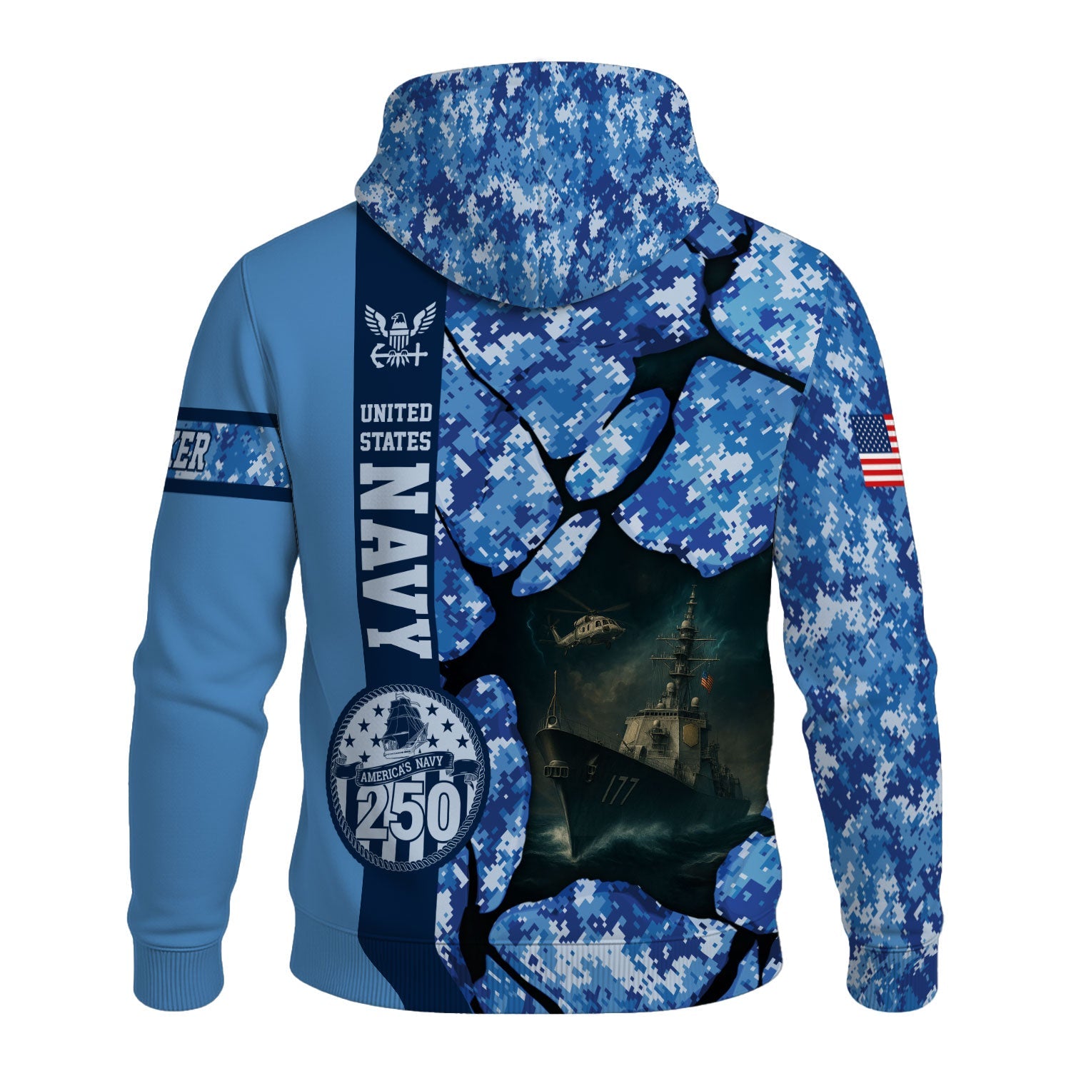 Personalized US Navy 3D All Over Print Hoodie KAH3D05