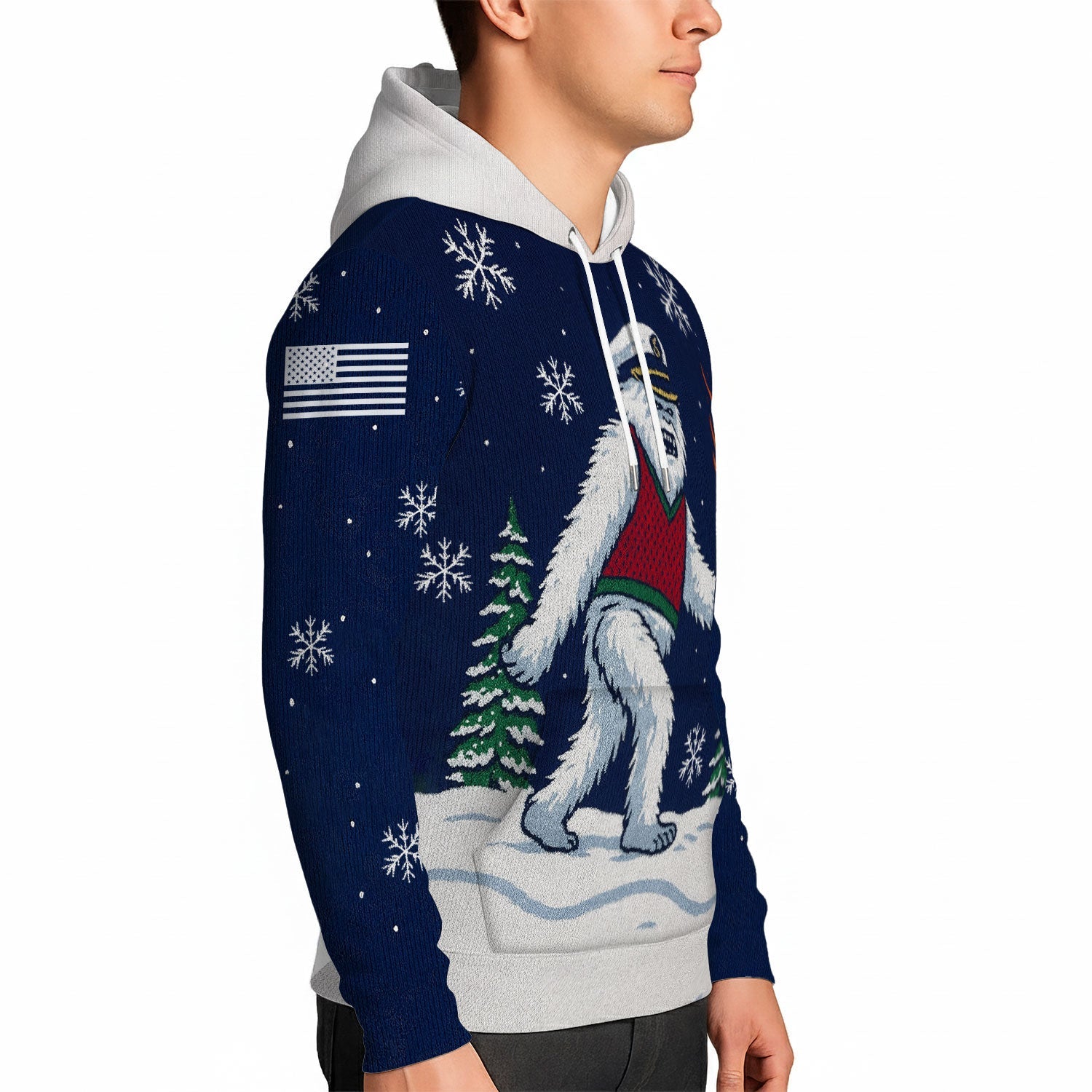 Bigfoot Navy 3D All Over Print Hoodie Xmas