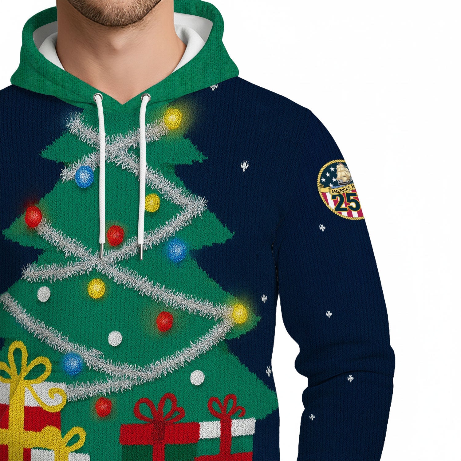US Navy 3D All Over Print Hoodie Xmas Tree