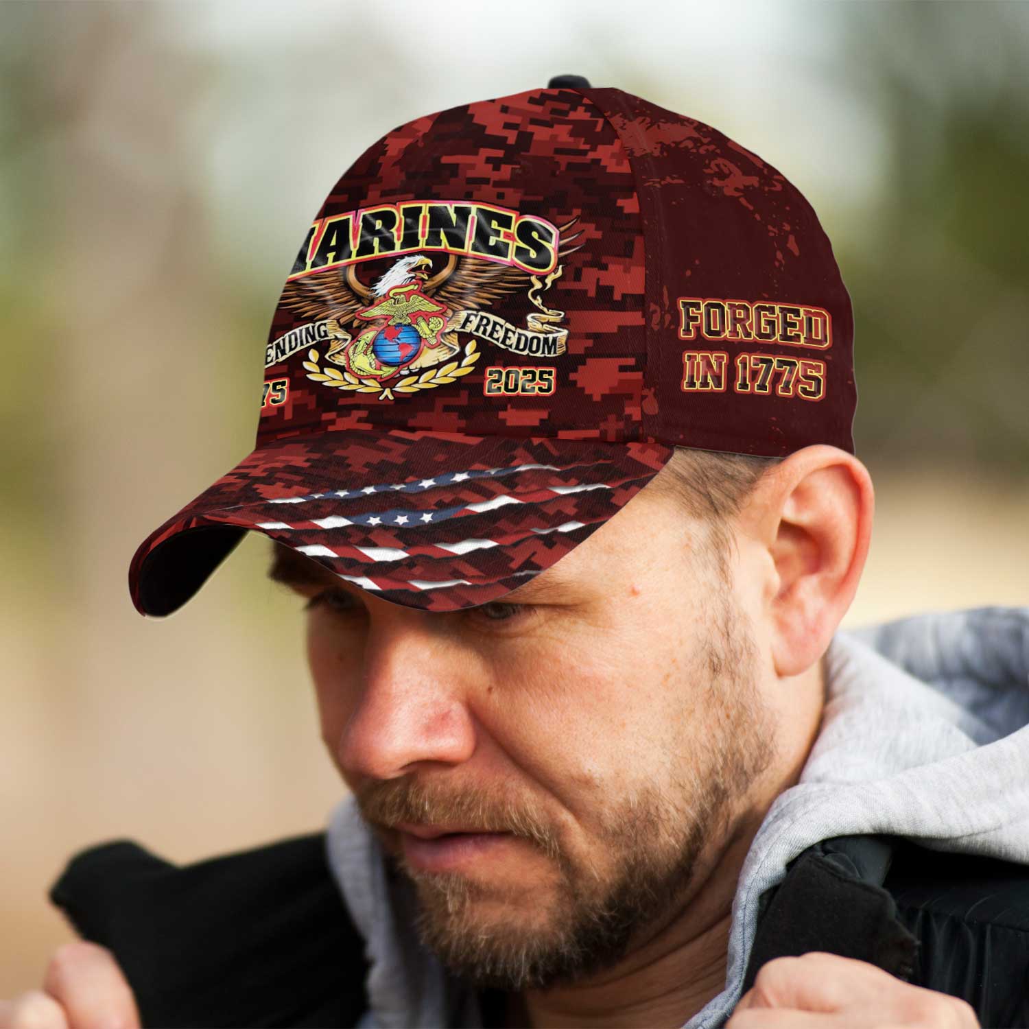 MARlNE Defending Freedom 1775-2025 All Over Prints Premium Classic Cap