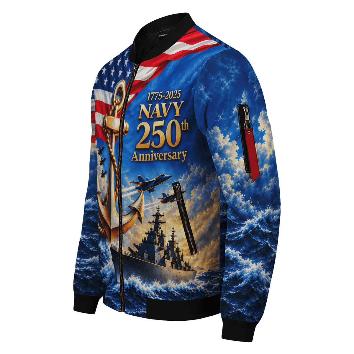 Personalized Navy Sailor Bomber Jacket Custom Rank Name Gift