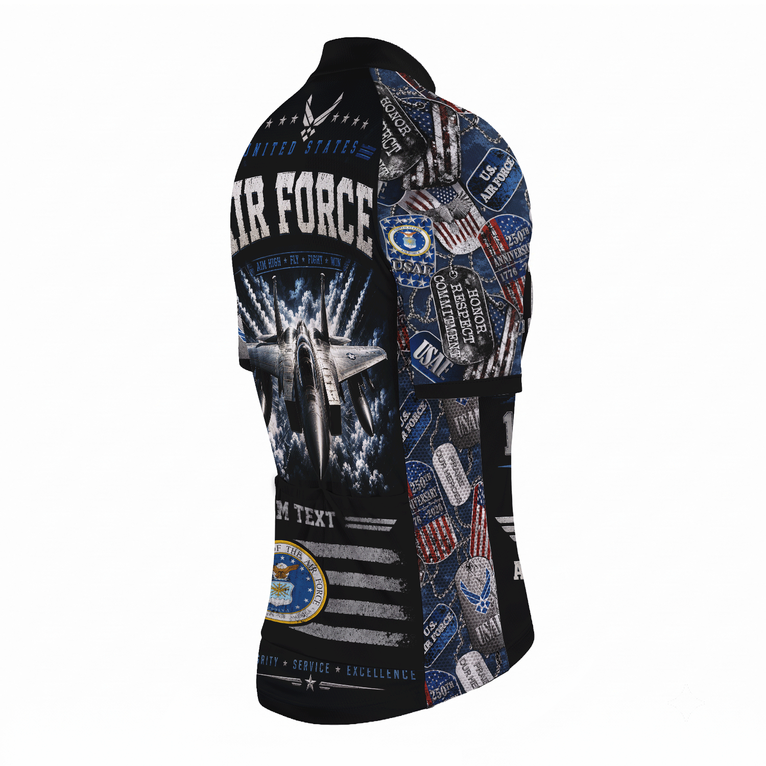 Custom Air Force Cycling Jersey Personalized Veteran Rank Bike Jersey