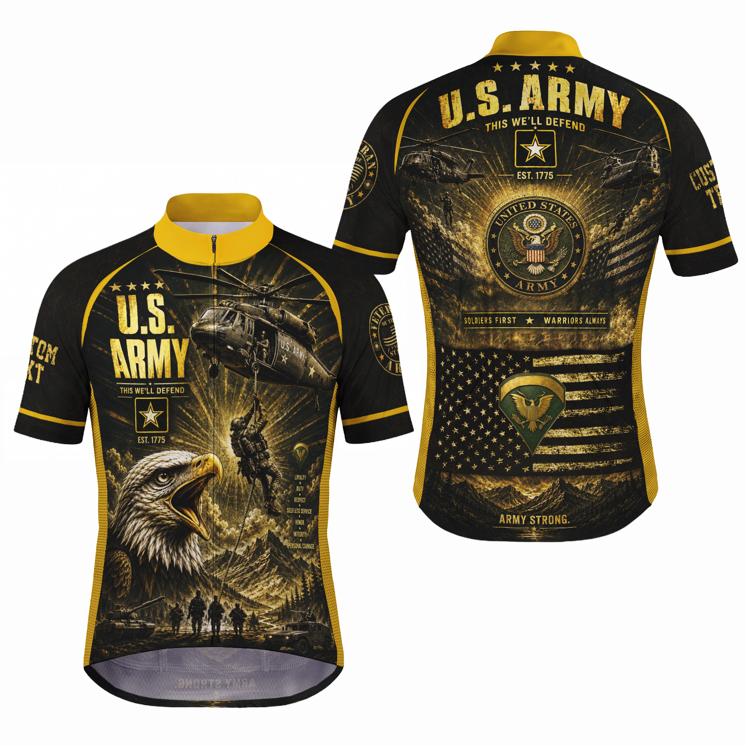 U.S. Army Veteran Personalized Cycling Jersey Custom Military Shirt