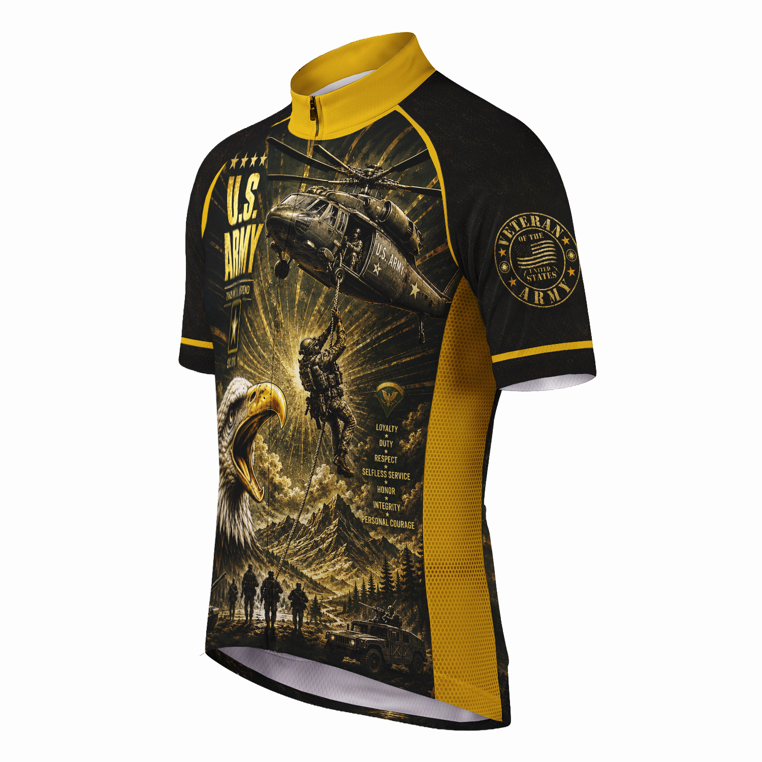 U.S. Army Veteran Personalized Cycling Jersey Custom Military Shirt