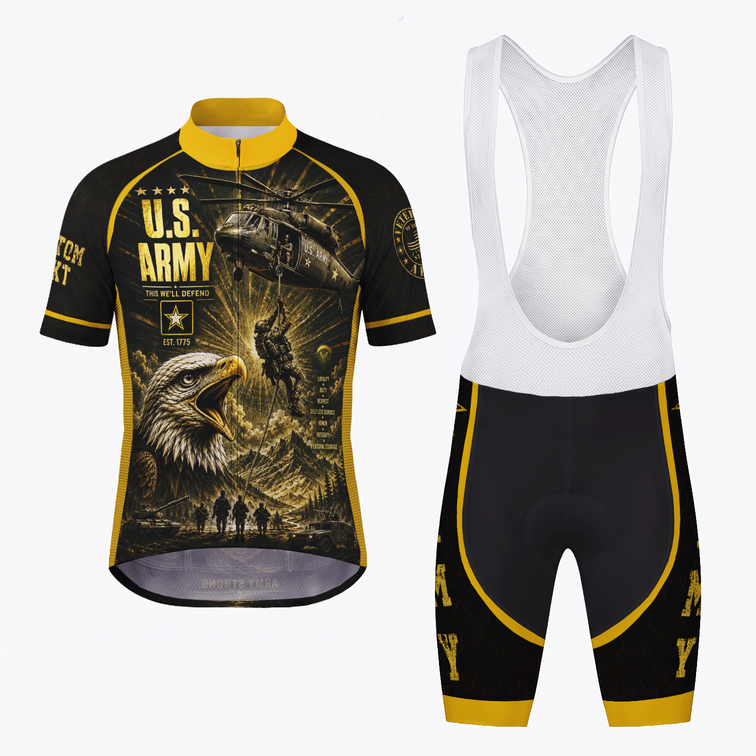 U.S. Army Veteran Personalized Cycling Jersey Custom Military Shirt