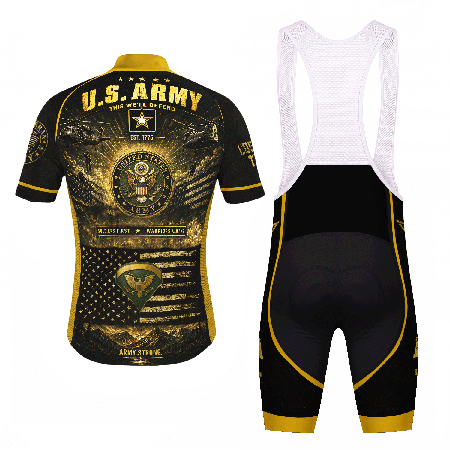 U.S. Army Veteran Personalized Cycling Jersey Custom Military Shirt