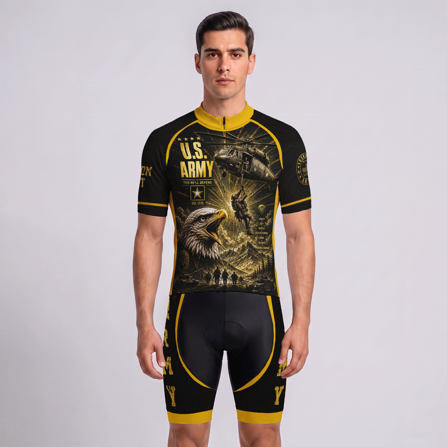 U.S. Army Veteran Personalized Cycling Jersey Custom Military Shirt