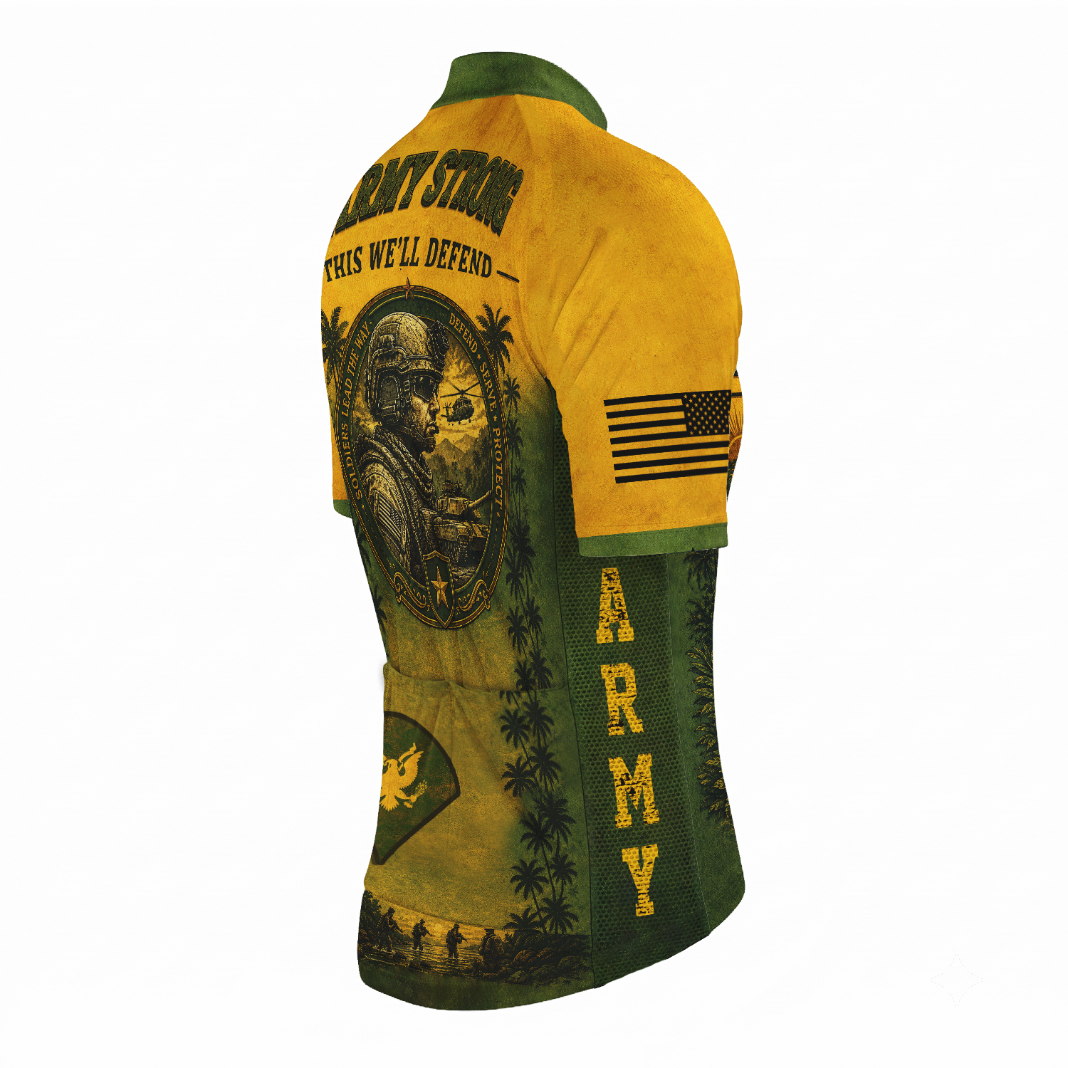 Custom Army Veteran Cycling Jersey Personalized Military Rank & Name Shirt