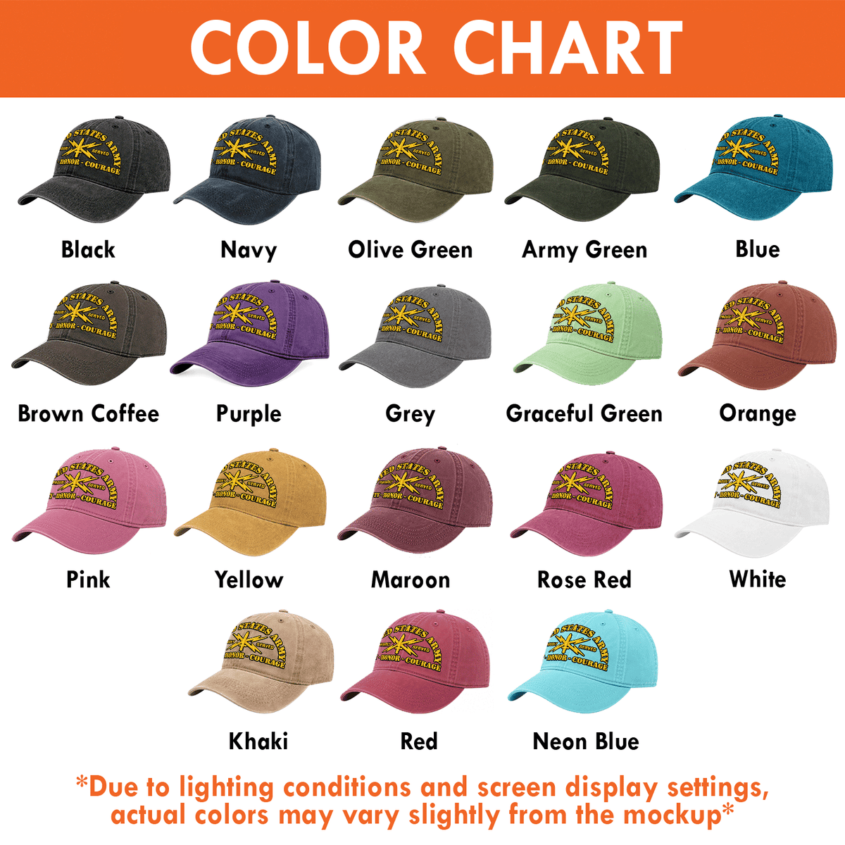 U.S. Army Embroidered Hat Custom Rank and Personalized Text
