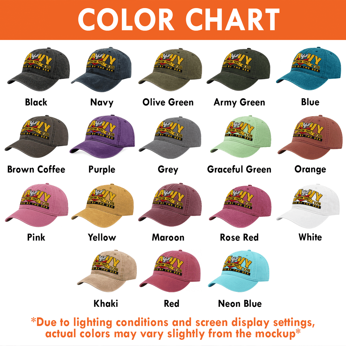 U.S. Navy Embroidered Cap Custom Rank Text Veteran Gift