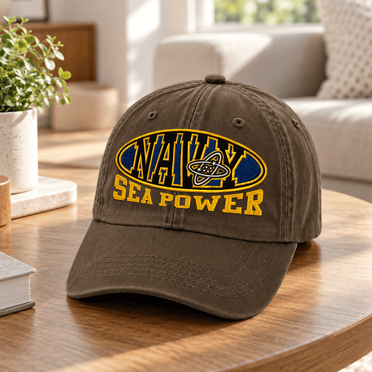 U.S. Navy Washed Cotton Cap Personalized Rank and Custom Text