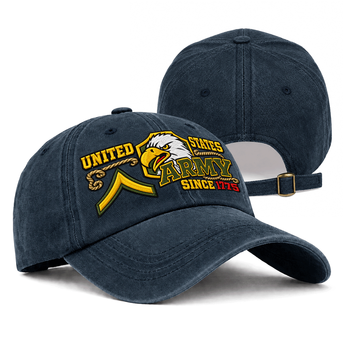 Personalized U.S. Army Washed Cap Custom Rank Text Gift