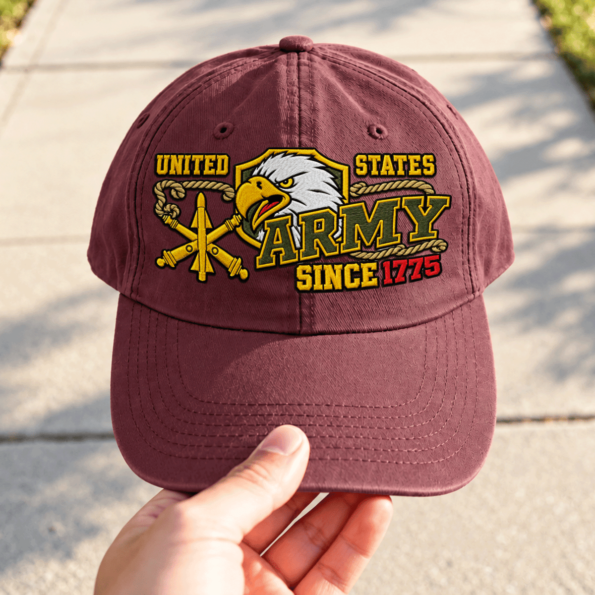 Personalized U.S. Army Washed Cap Custom Rank Text Gift