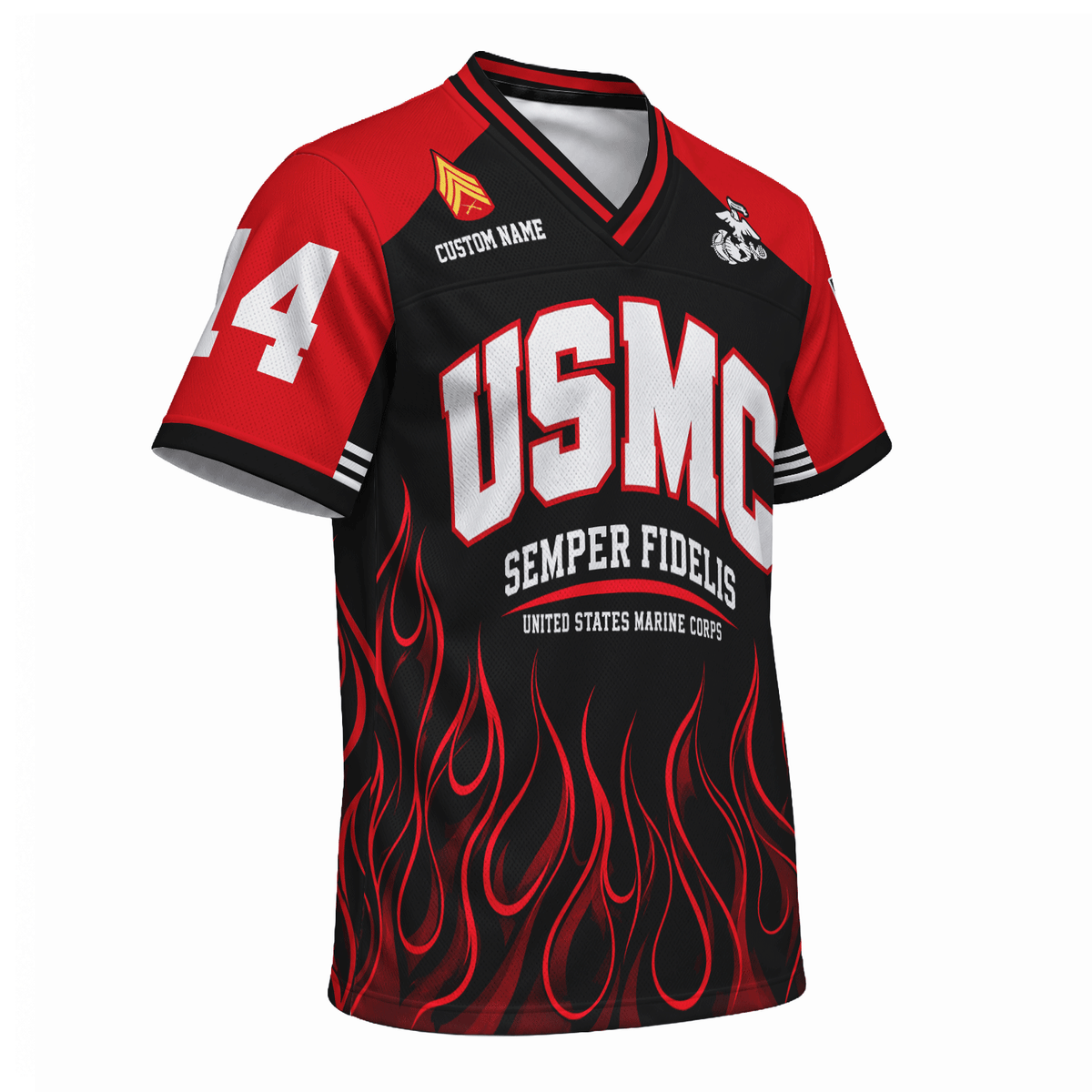 Custom USMC Jersey Personalized Military Rank Name Text and Number