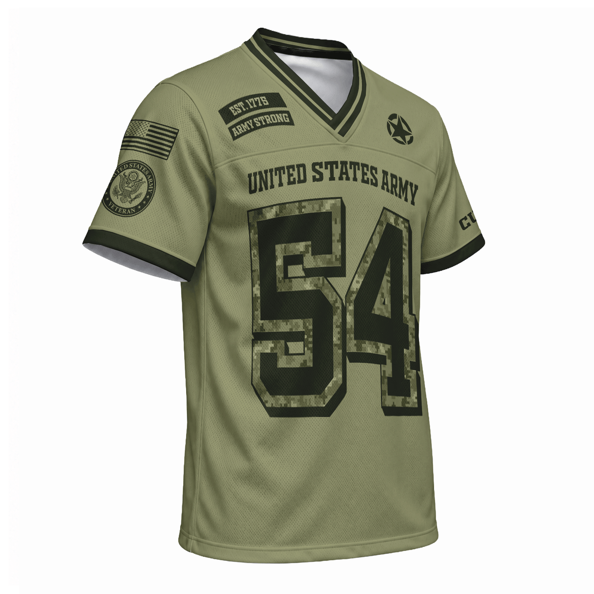 U.S. Army Military Jersey Custom Rank Name and Jersey Number Personalized Veteran Gift
