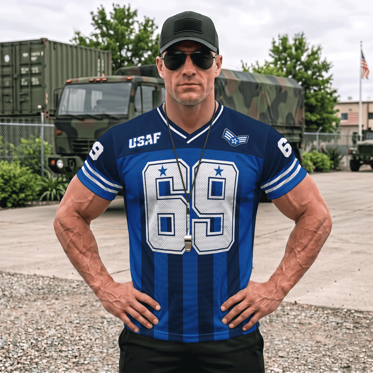 Custom U.S. Air Force Jersey Personalized Rank Name Text and Number