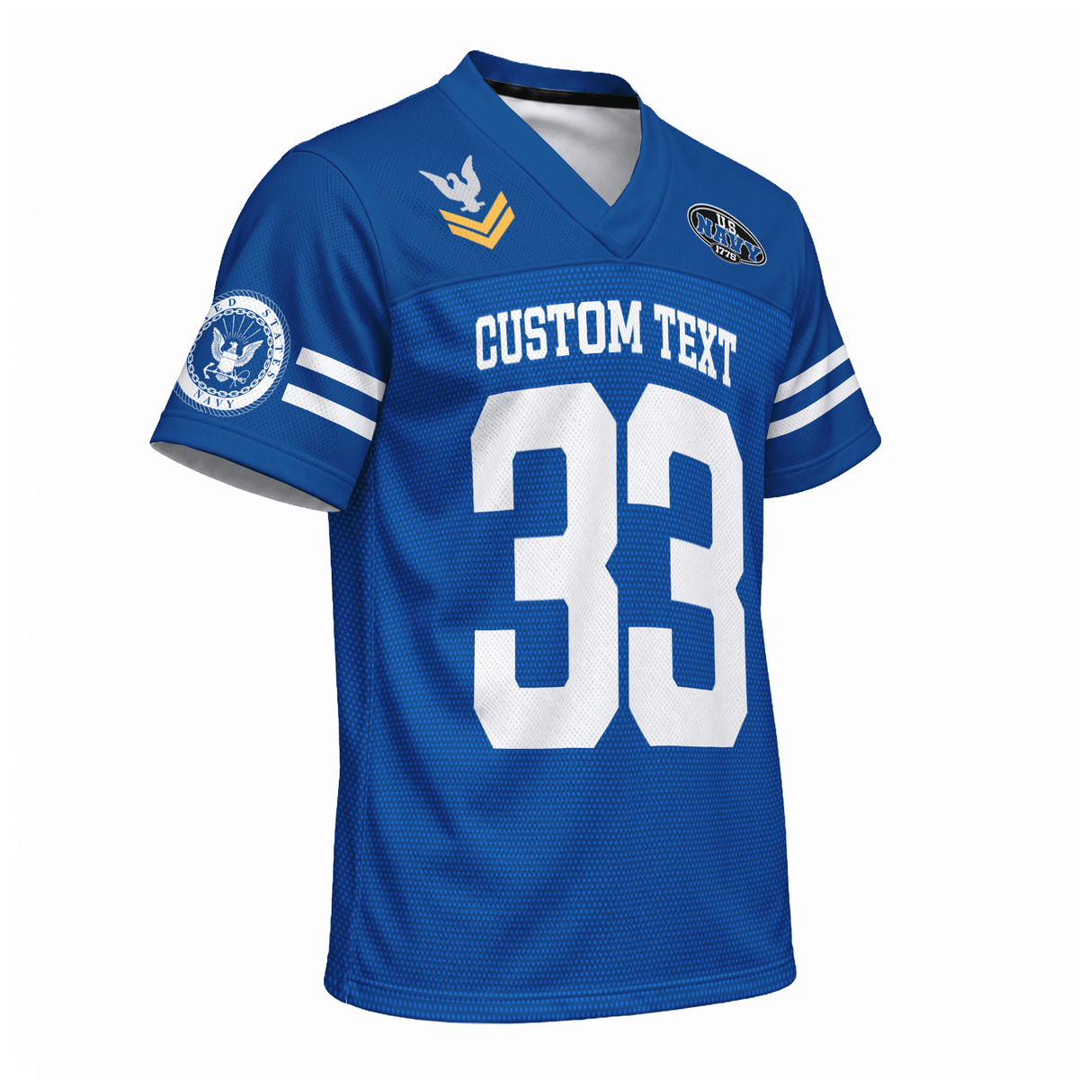 Personalized Navy Veteran Jersey Custom Rank Number and Text