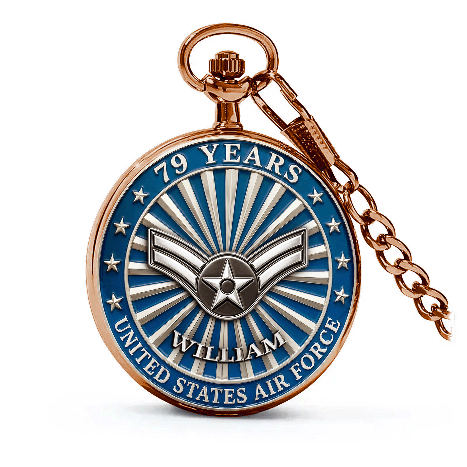 Personalized US Air Force Pocket Watch Custom Name Gift
