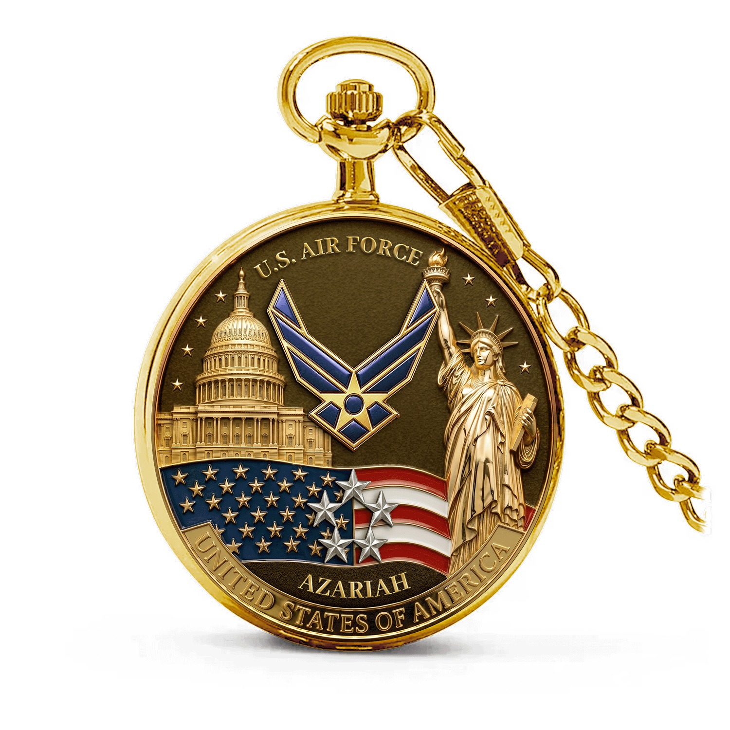 US Air Force Military Pocket Watch Veteran Appreciation Gift
