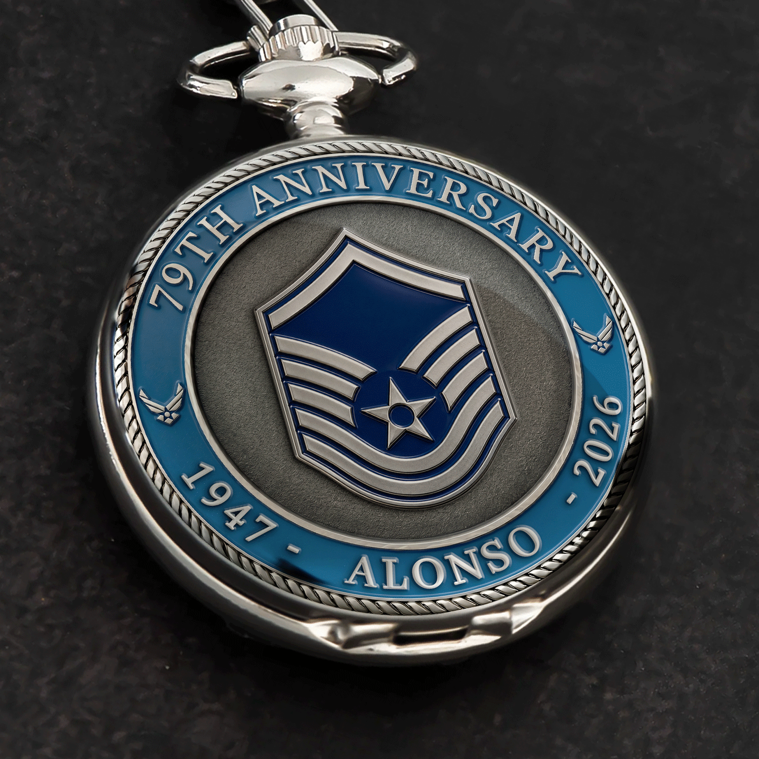 Personalized Air Force Rank Pocket Watch 250 Years Gift