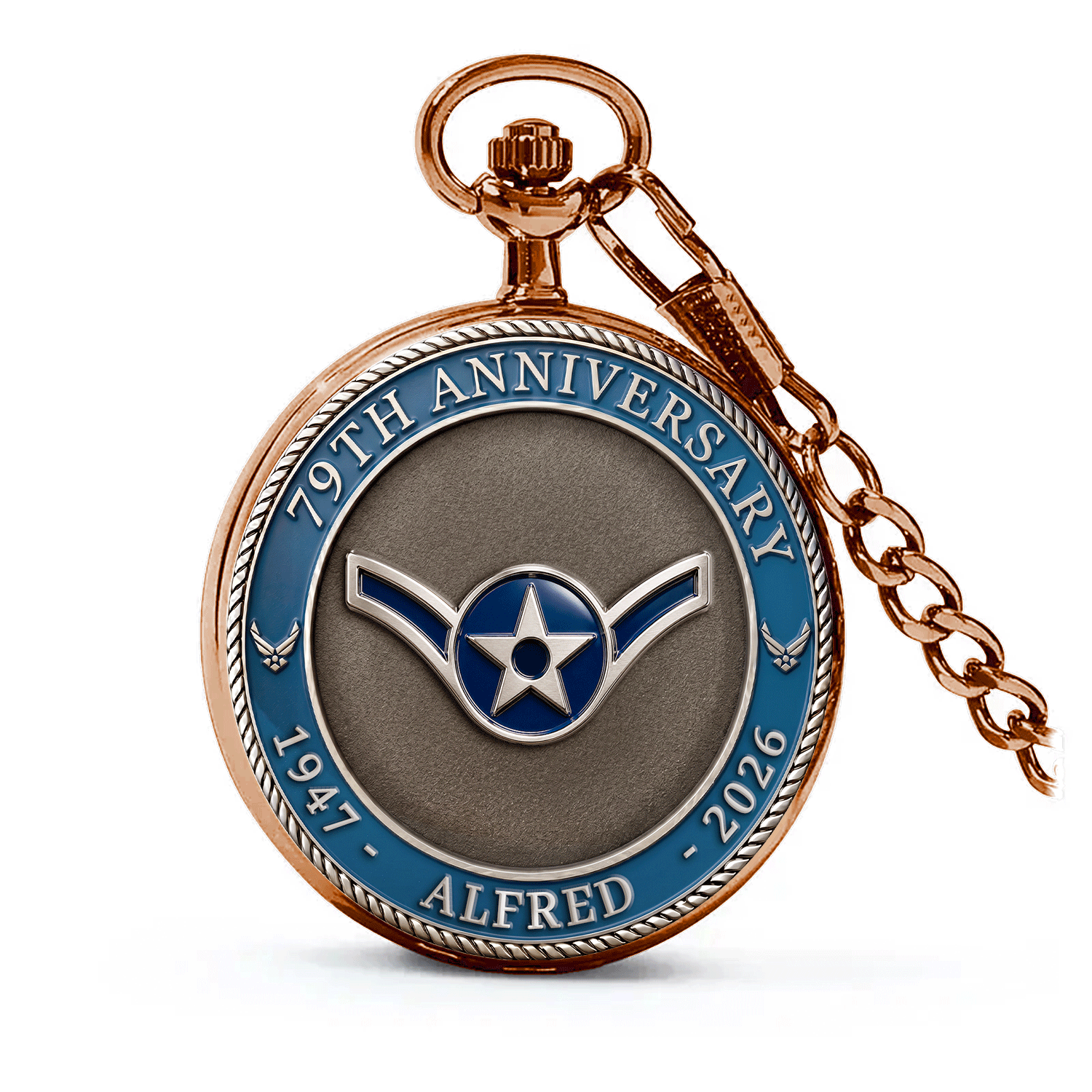 Personalized Air Force Rank Pocket Watch 250 Years Gift