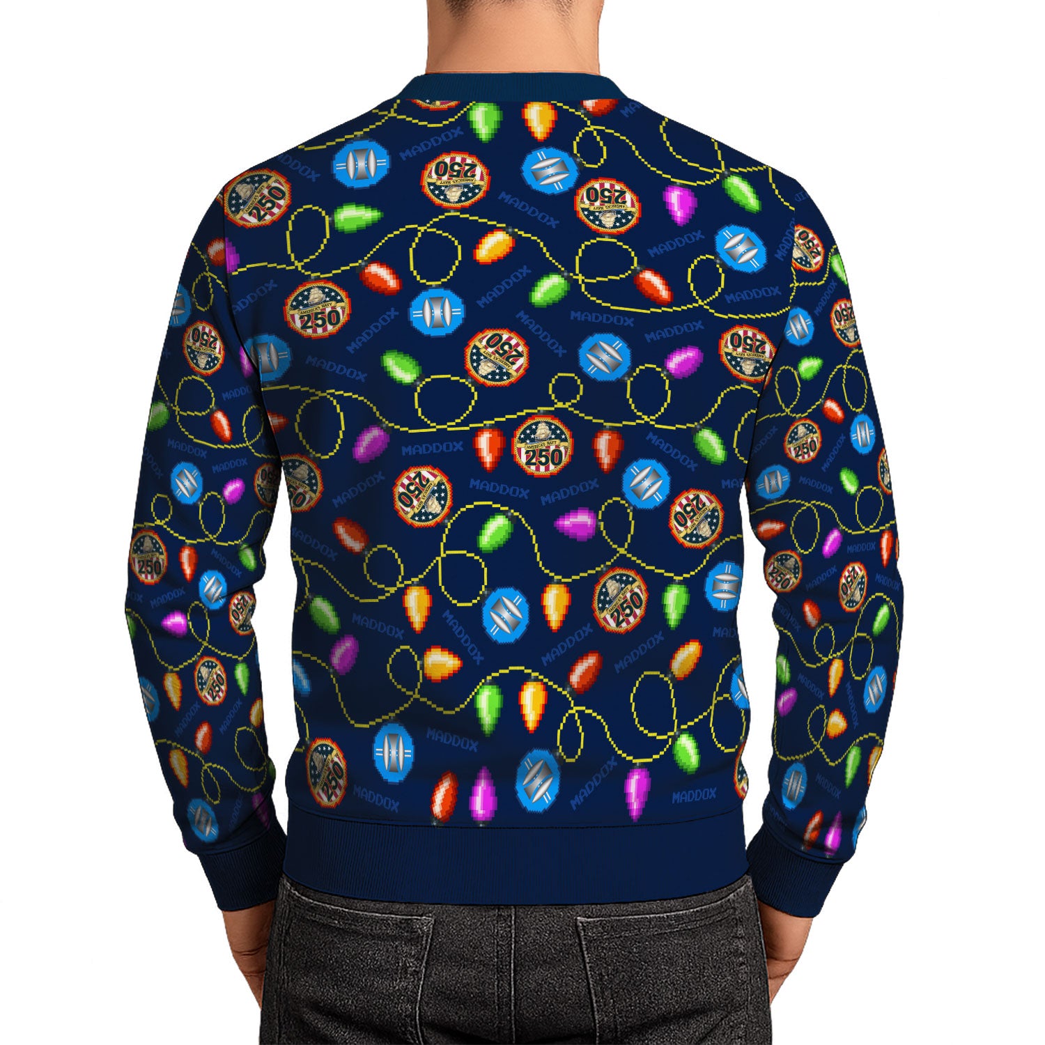 Custom Ranks And Text US Navy Ugly Christmas Sweater for Women Men KAUST02