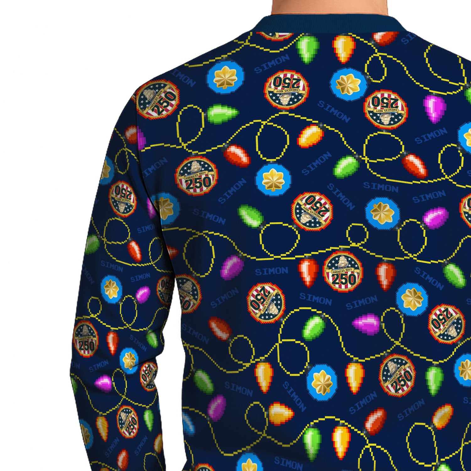 Custom Ranks And Text US Navy Ugly Christmas Sweater for Women Men KAUST02