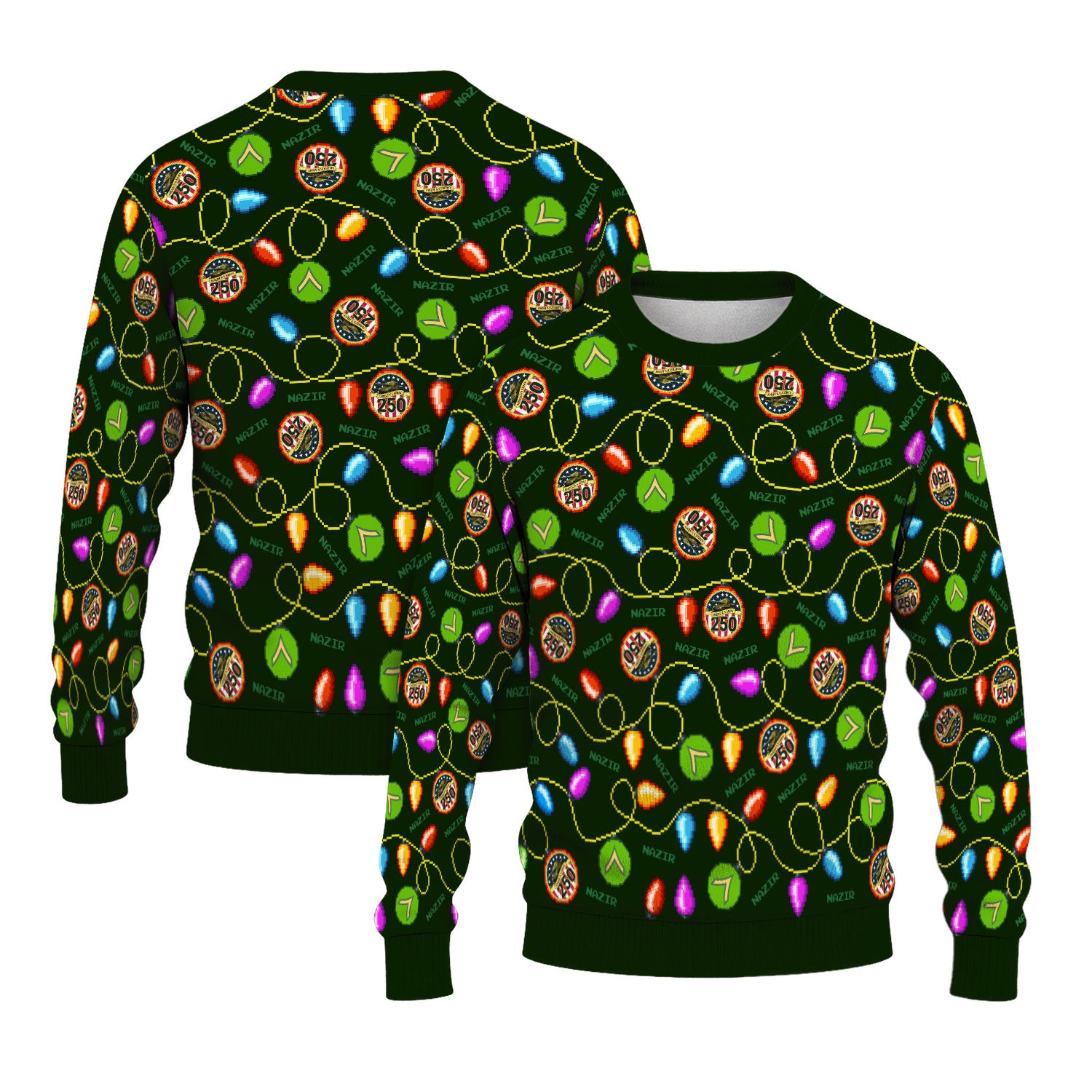 Custom Ranks And Text US Army Ugly Christmas Sweater for Women Men KAUST02