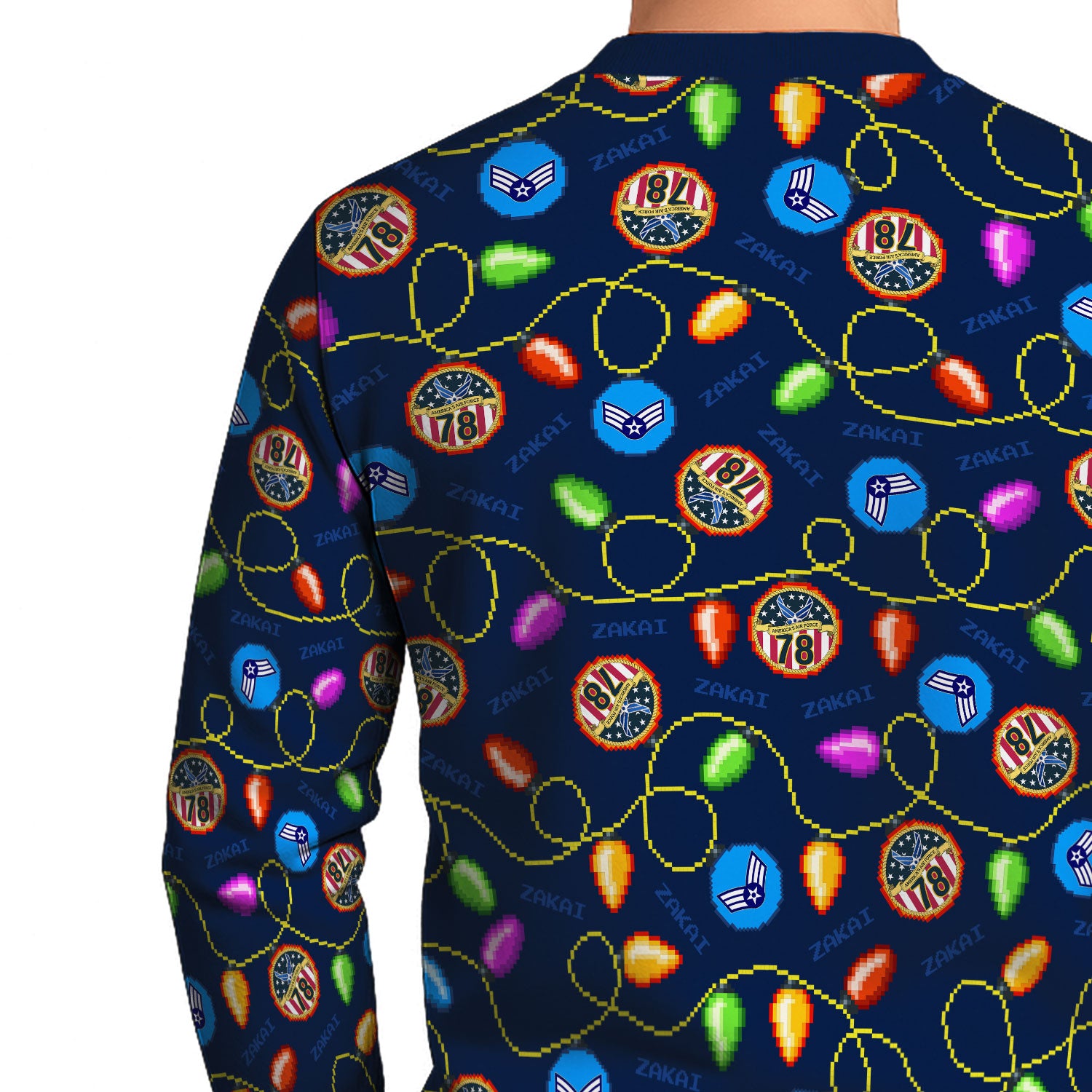 Custom Ranks And Text US Air Force Ugly Christmas Sweater for Women Men KAUST02