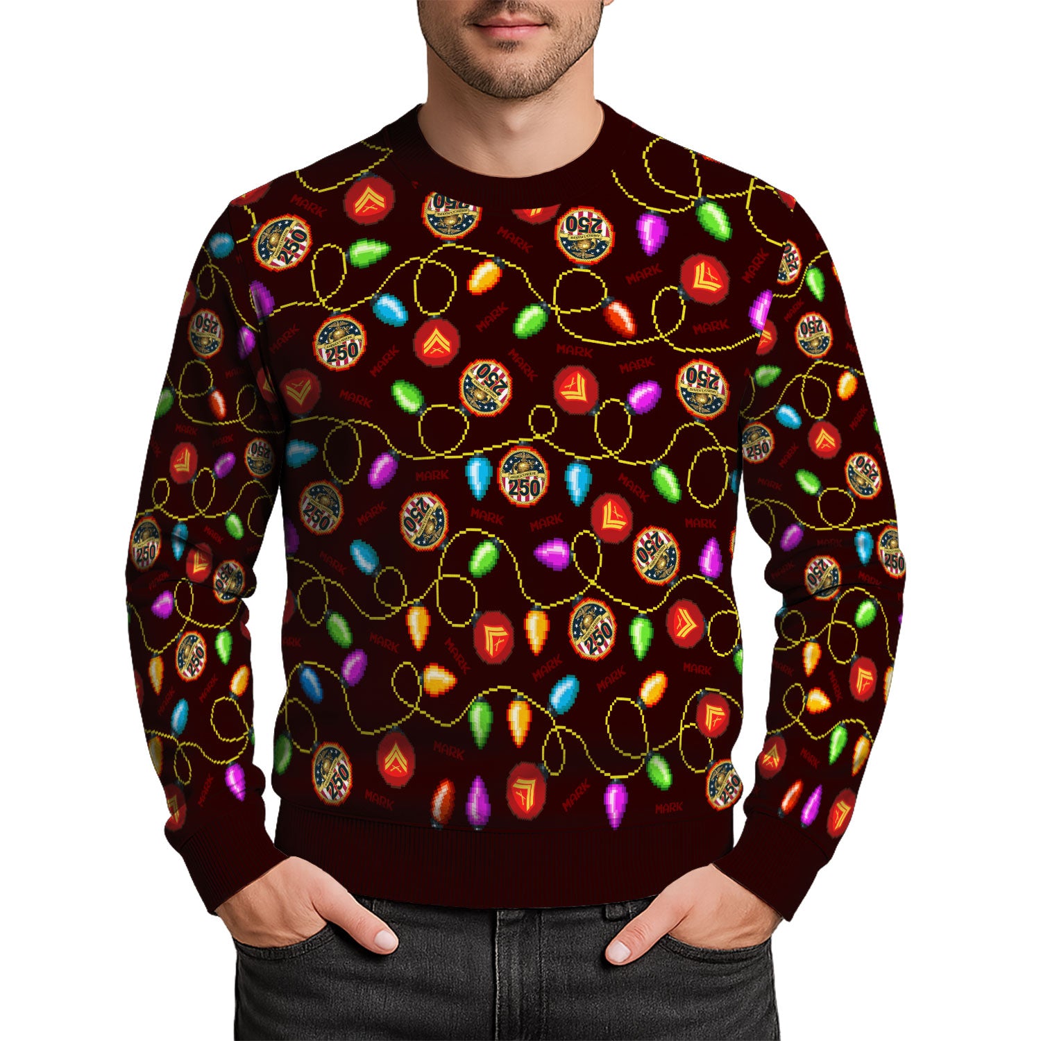 Custom Ranks And Text USMC Ugly Christmas Sweater for Women Men KAUST02