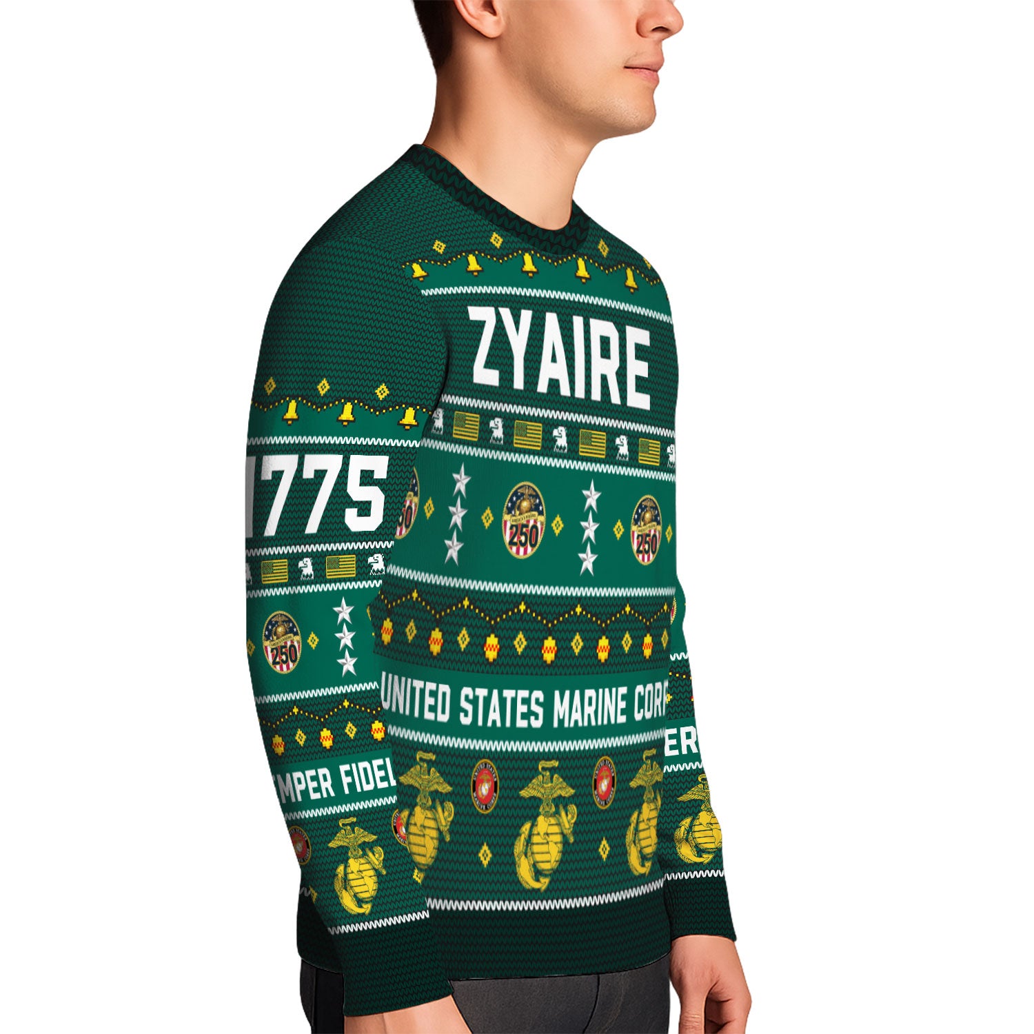 Custom Ranks And Text USMC Ugly Christmas Sweater for Women Men KAUST03