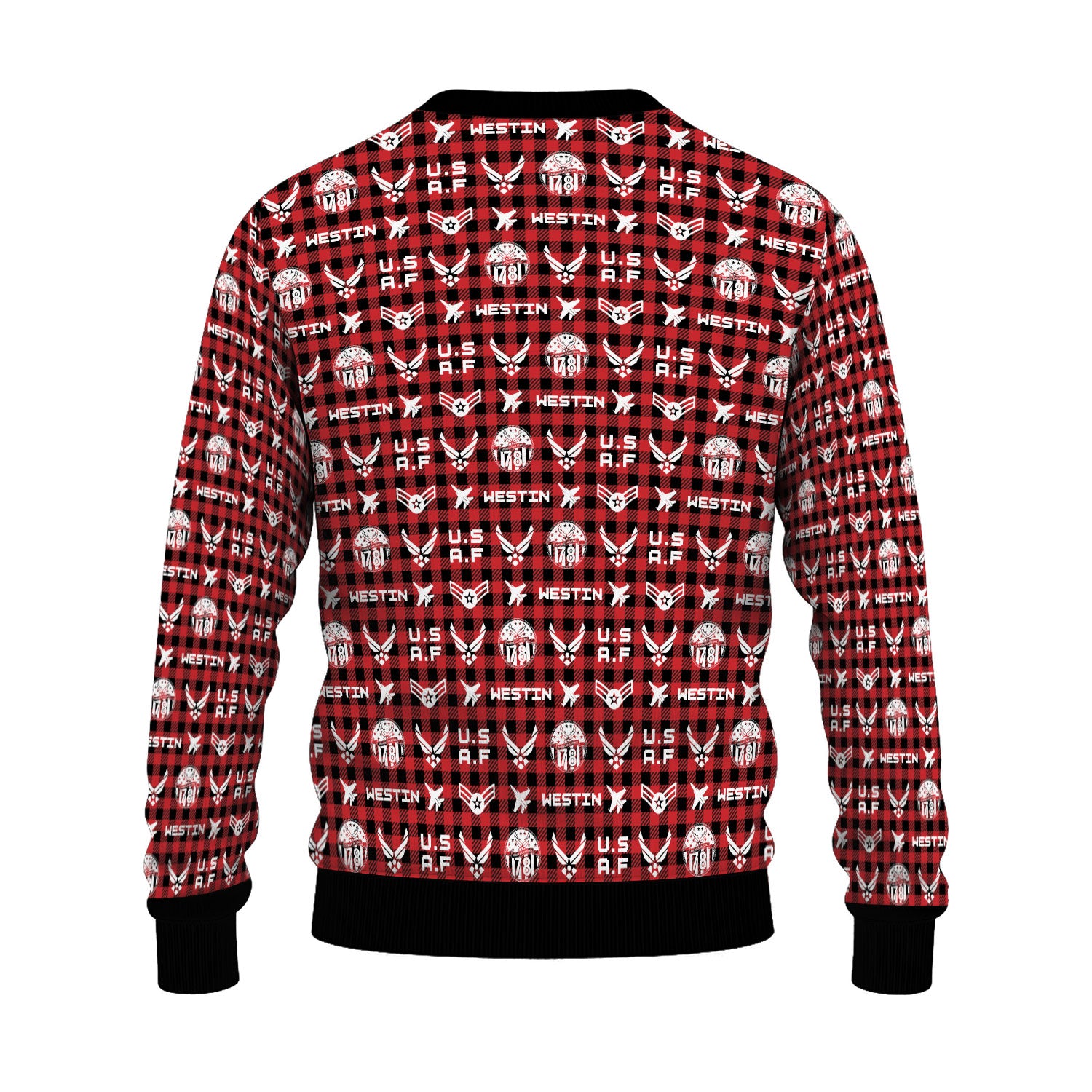 Custom Ranks And Text US Air Force Ugly Christmas Sweater for Women Men KAUST04
